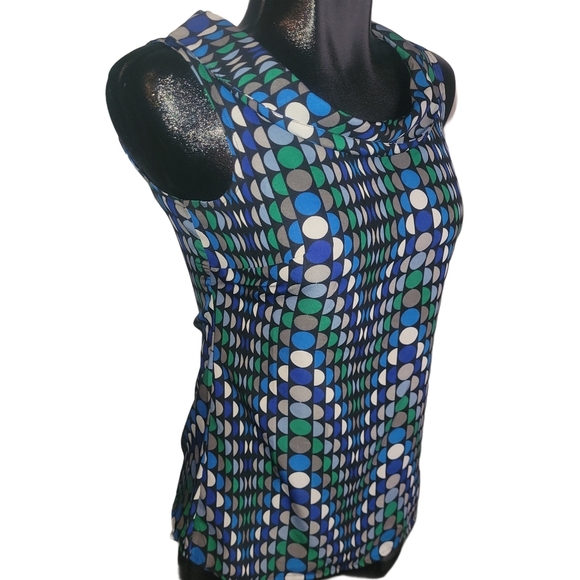Banana Republic Multi Colored Circular Patterned Sleeveless Top Sz.0 - Picture 3 of 6